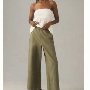 Olive Green Wide-Leg Women's Pants